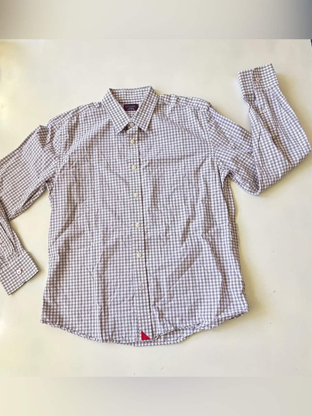 UNTUCKit Men’s Shirt Adult M Purple Plaid Button Long Sleeve Casual Long Sleeve